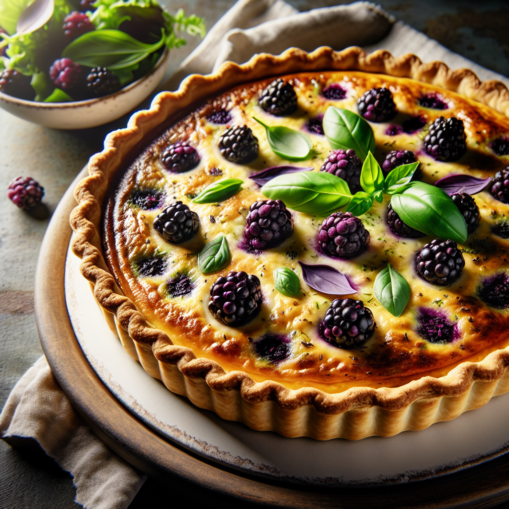 Blackberry Basil Quiche