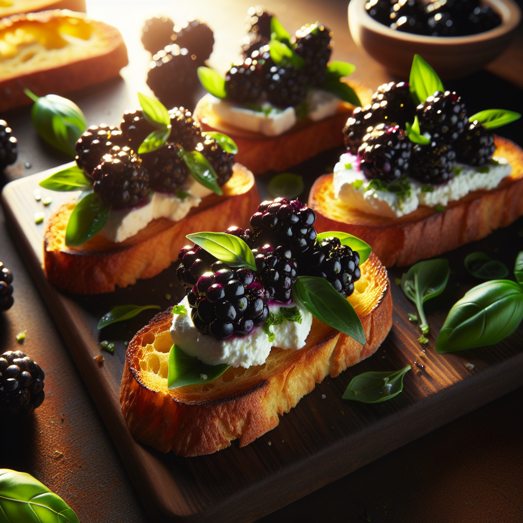 Blackberry Goat Cheese Crostini