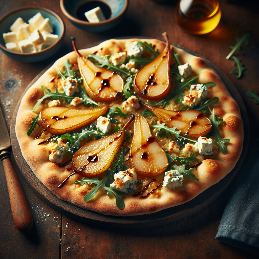 Caramelized Pear and Gorgonzola Flatbread