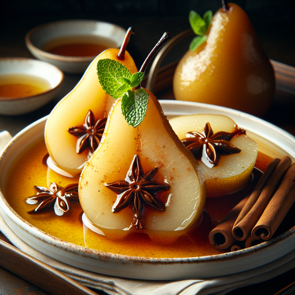 Cinnamon Star Anise Poached Pears
