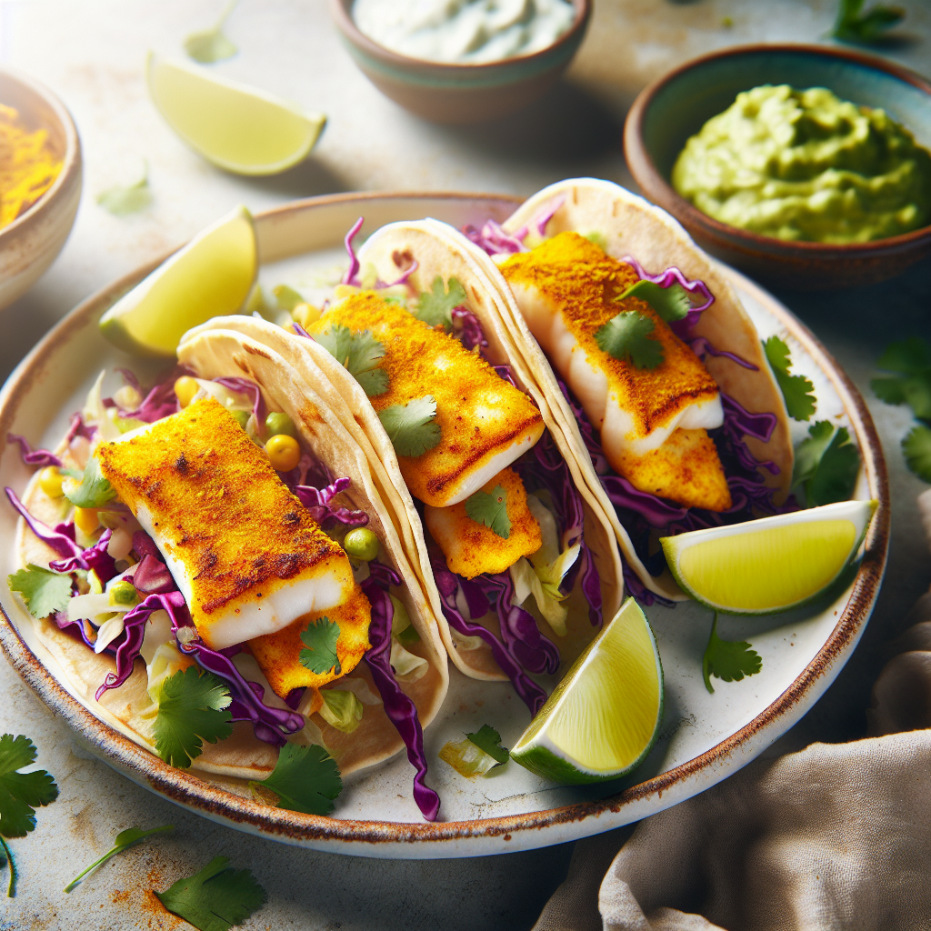 Golden Turmeric Fish Tacos