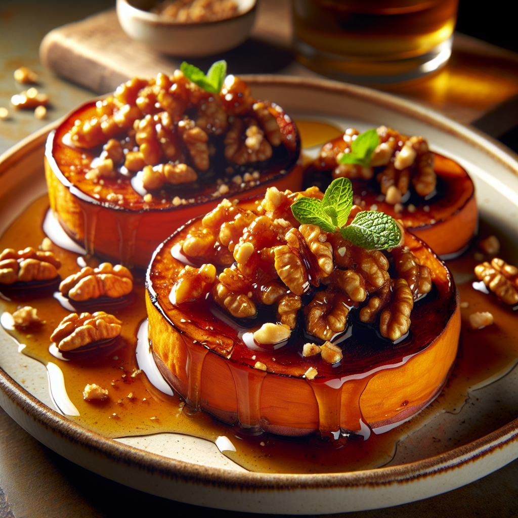 Maple Walnut Sweet Potato Rounds