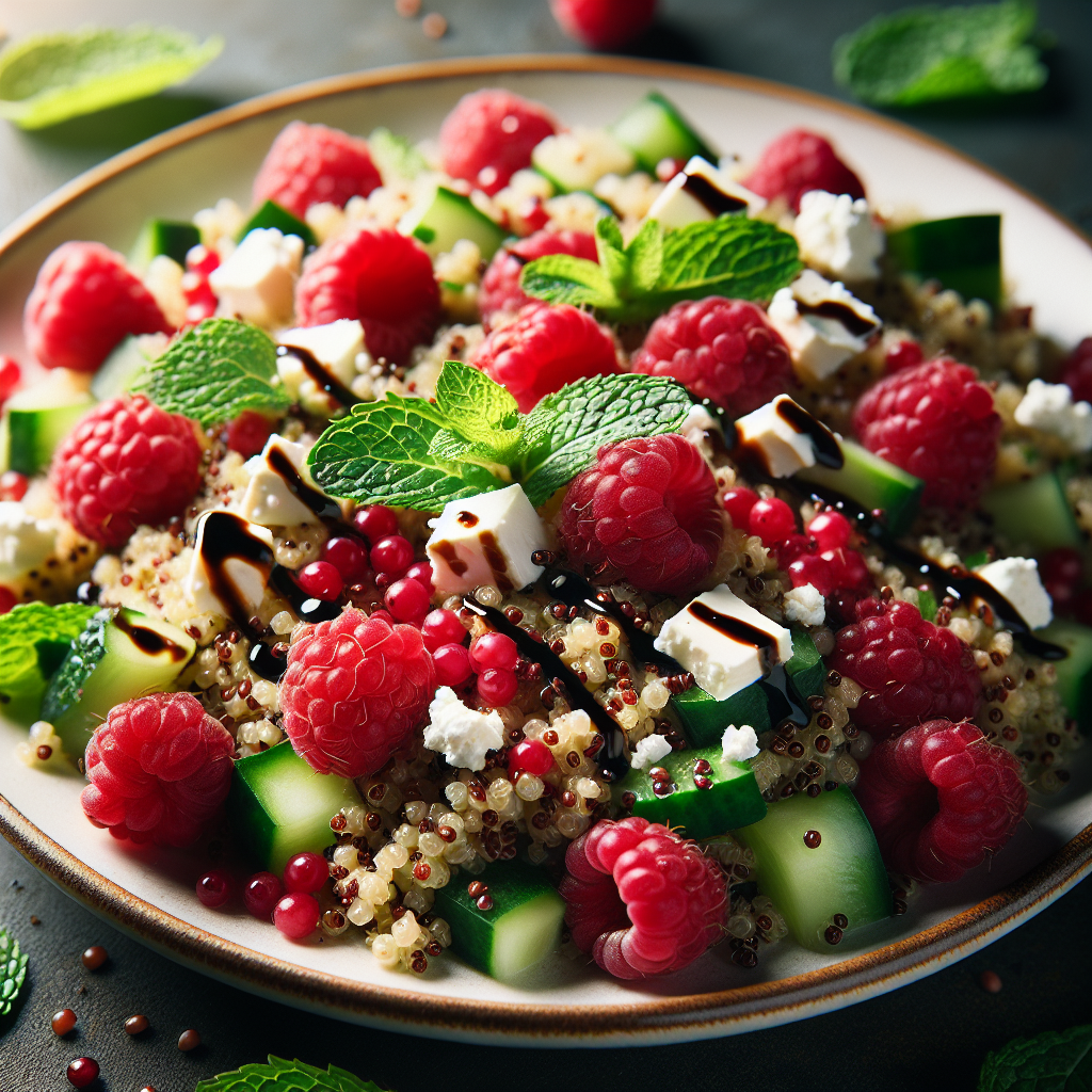 Minty Raspberry Quinoa Salad