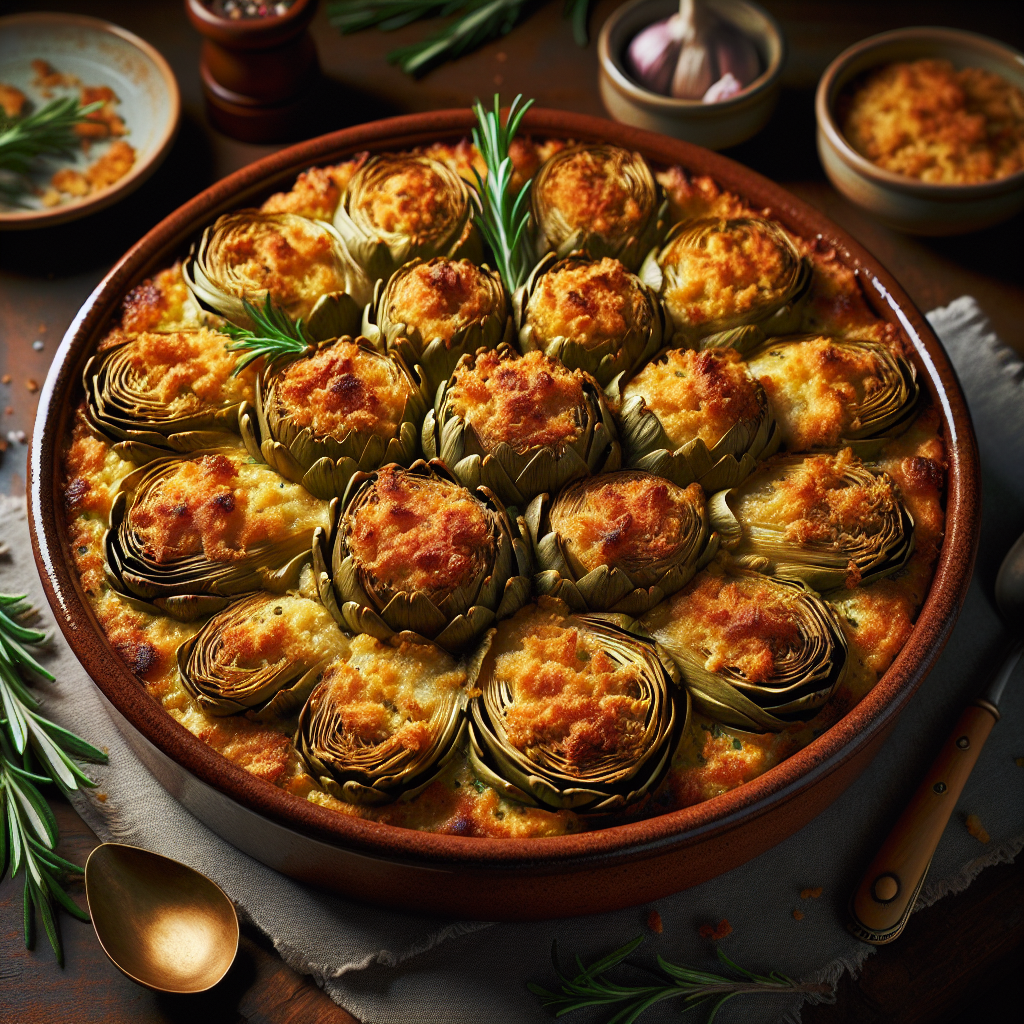 Rosemary Lemon Artichoke Gratin