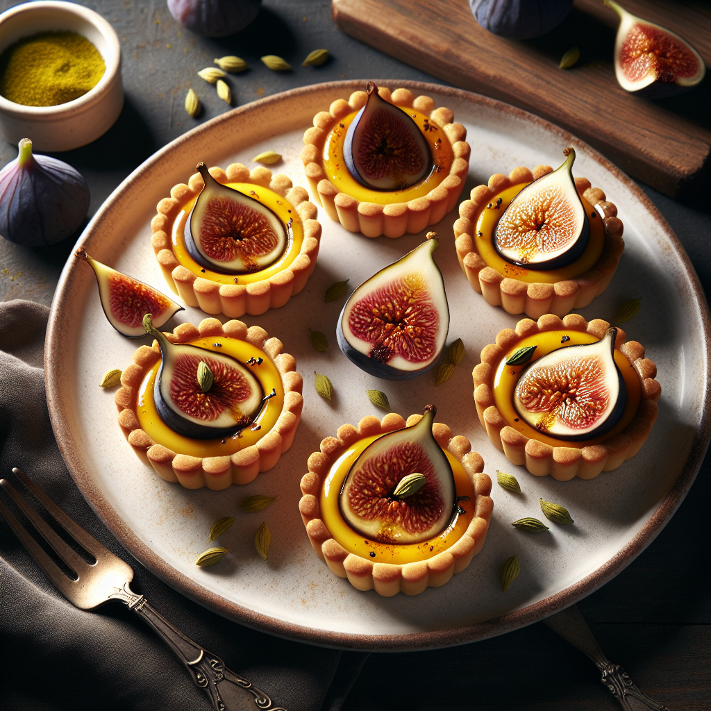Saffron Cardamom Fig Tarts