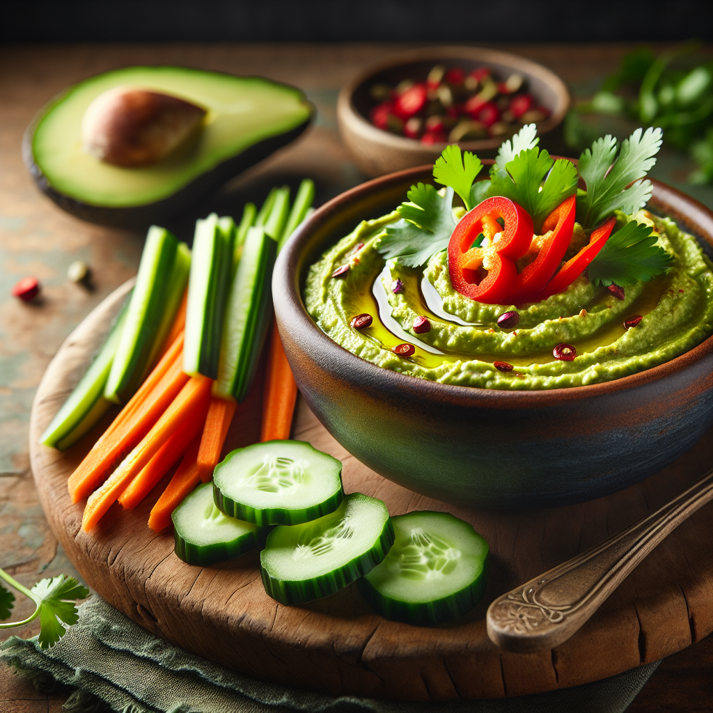 Spicy Avocado Cilantro Hummus