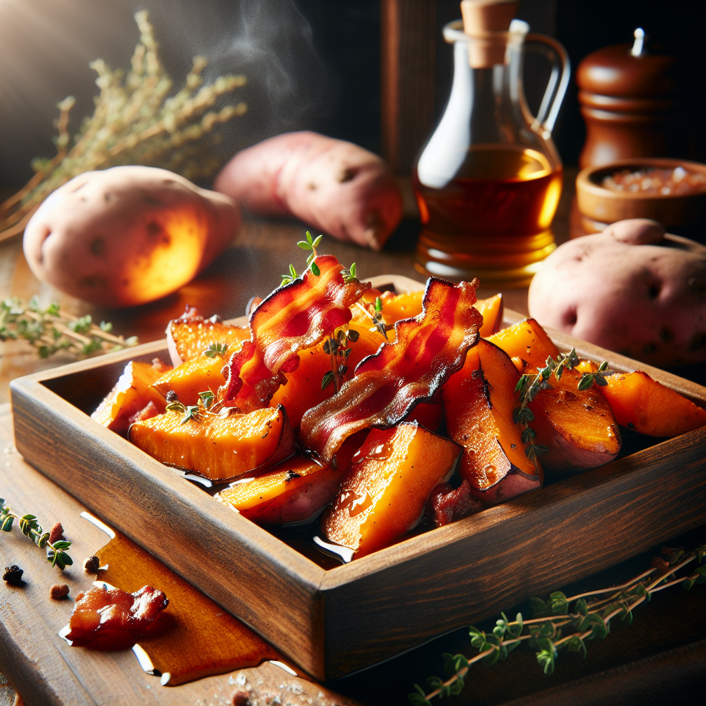 Whiskey Maple Bacon Sweet Potatoes