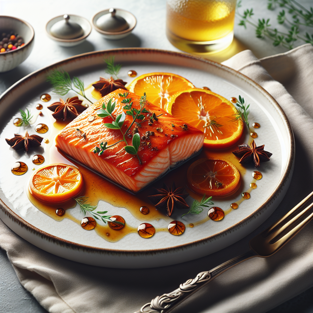 Zesty Orange Glazed Salmon with Star Anise